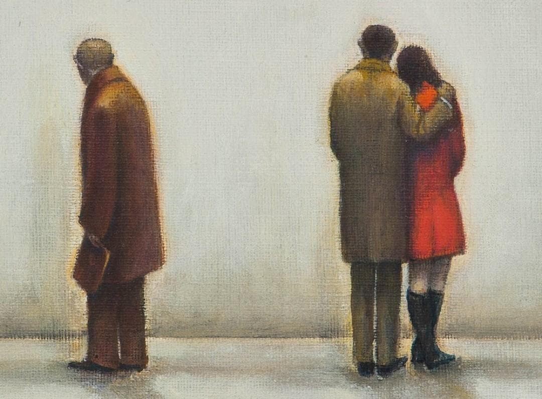 美術館級作品】相笠昌義「見る人」油彩6号 美術館級作品】相笠