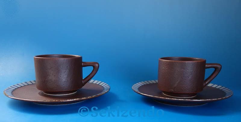 九谷焼 　松本佐一 芙蓉図　ペア 　珈琲揃　共箱　　カップ&ソーサー　２４９２