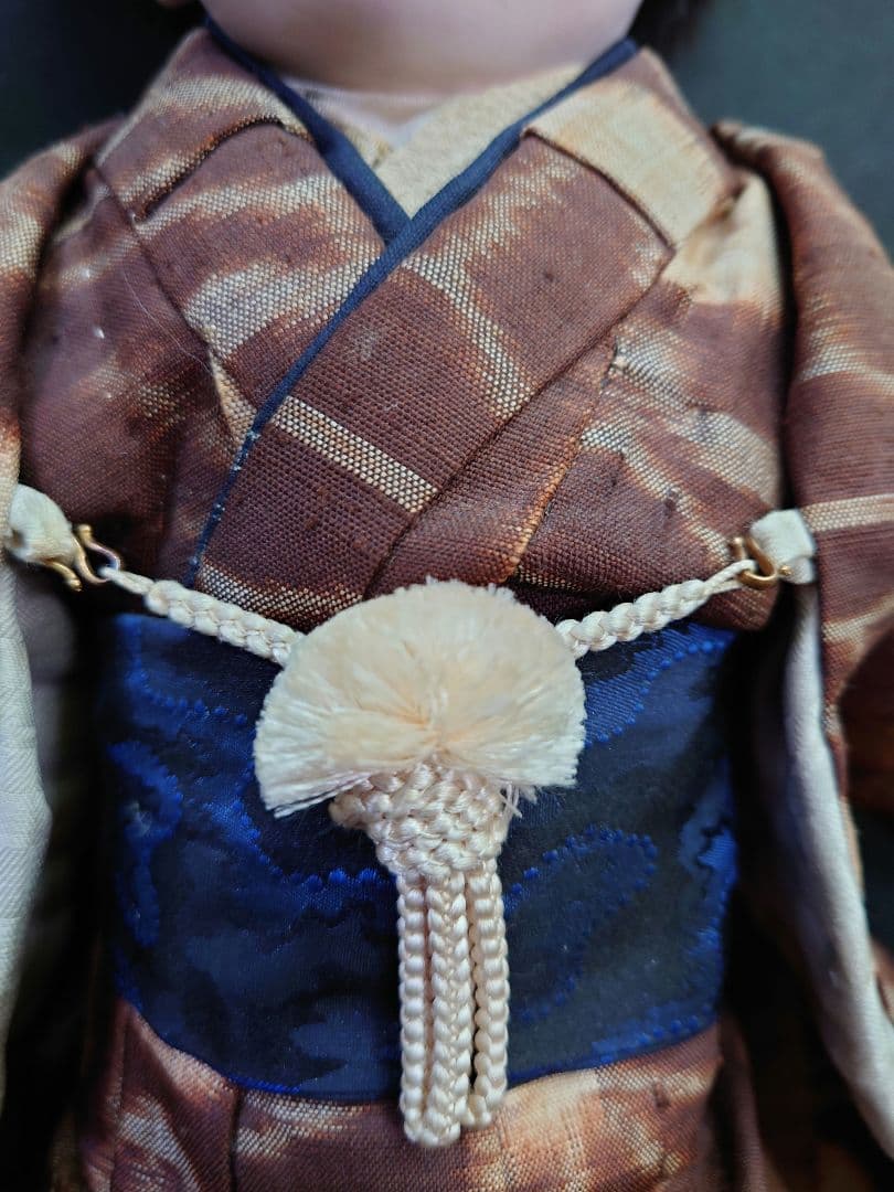 修復済（三代目東光様）市松人形廣本乾随大正期福耳長羽織縮緬の長襦袢