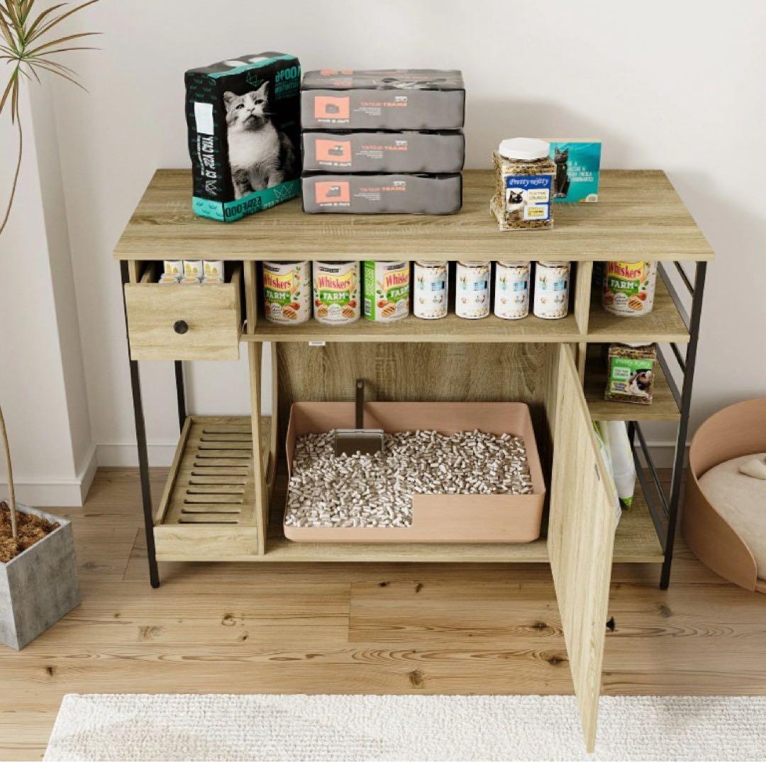 キャットハウス 猫トイレキャビネット 幅108cm 高さ74cm 奥行50cm 猫用