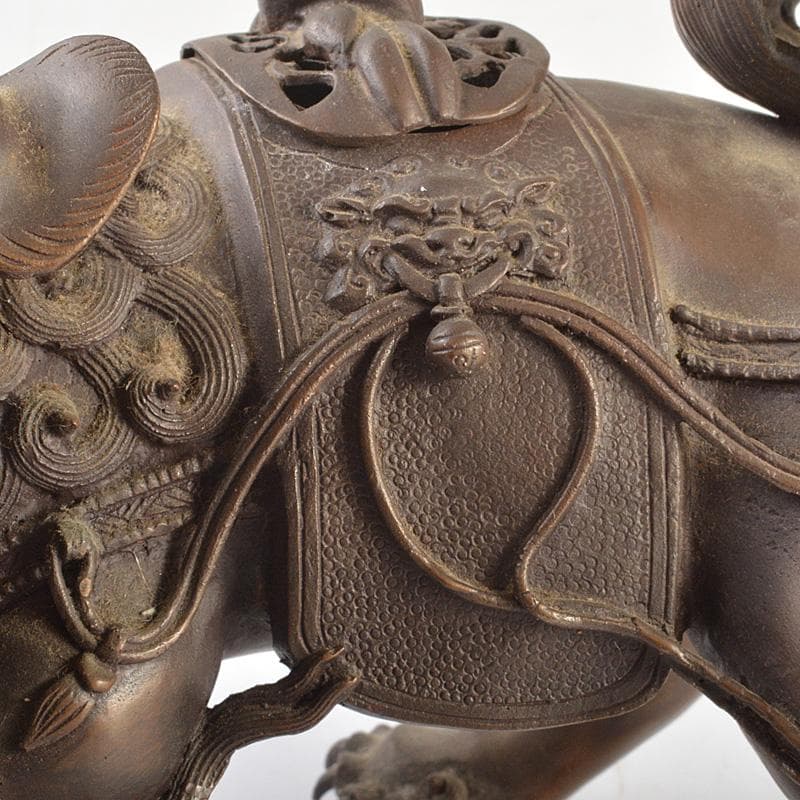 中国 古銅宣徳銅 玉乗り獅子 香炉 置物 Y R7427 - メルカリ