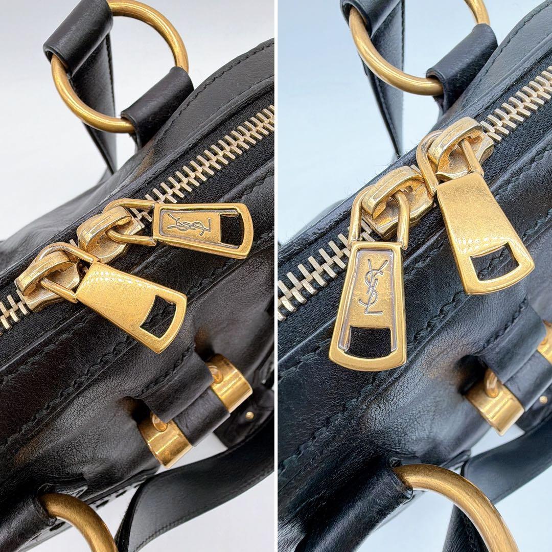 美品✨【イヴサンローラン】ミューズ オールレザー ハンドバッグ ブラック カデナ