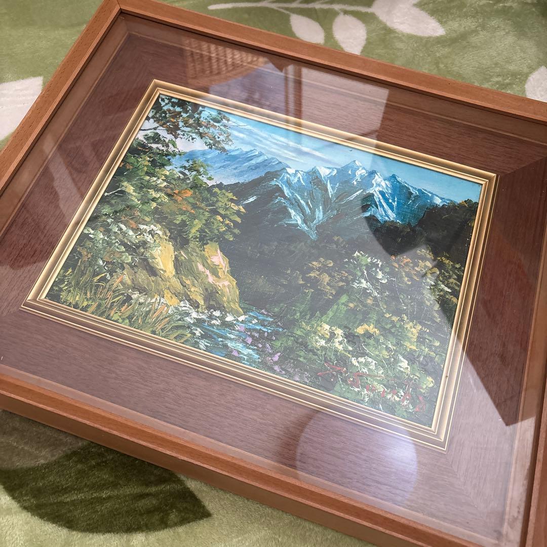 泉羽鶴美 油絵　南アルプス 百問洞と聖岳 F4 日本画
