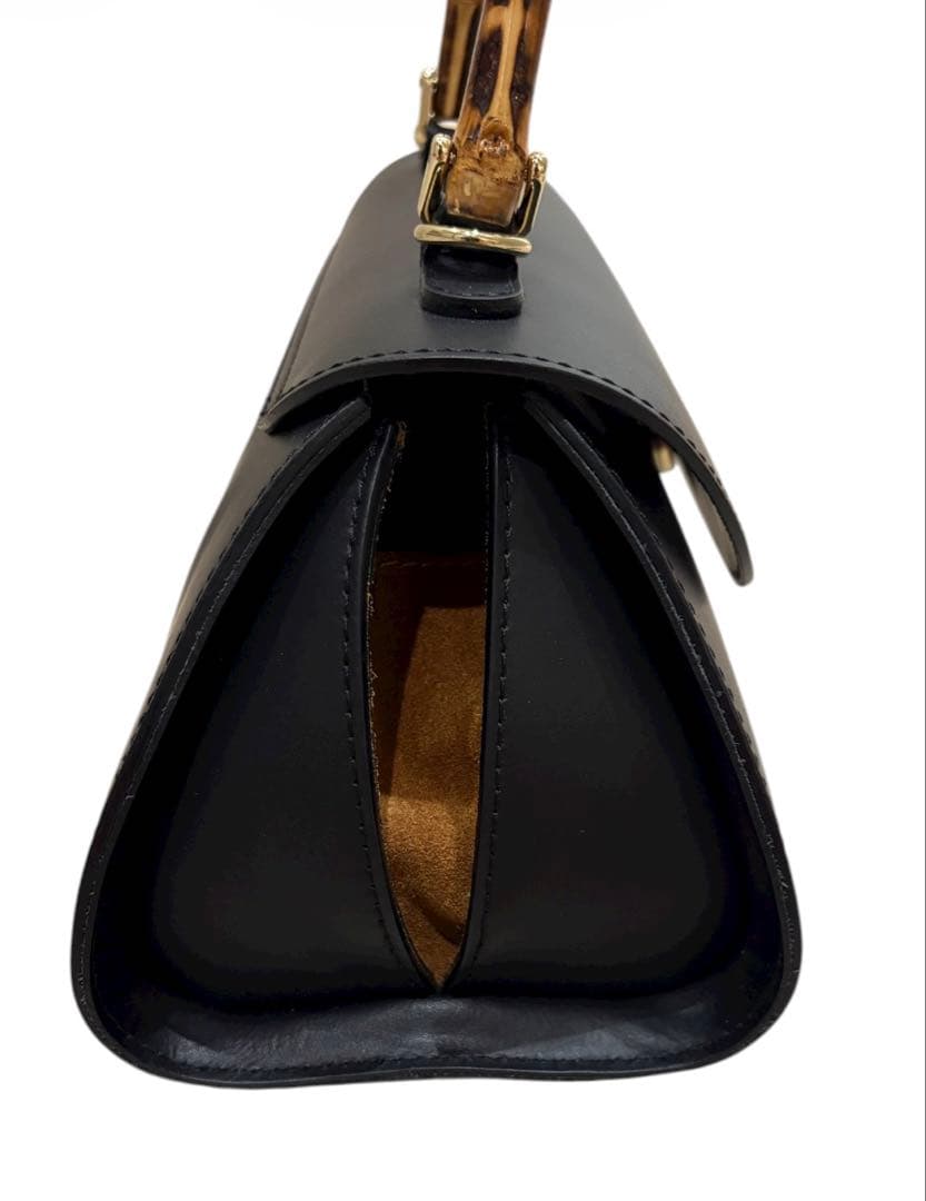 希少　AULENTTI オウレンティ バンブーハンドル レザー 2way 黒