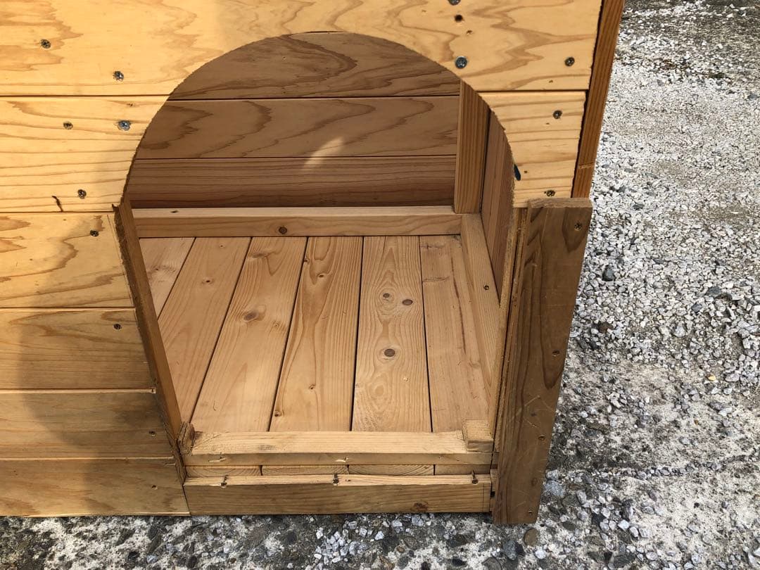 犬小屋 手作り ヒノキ使用 愛犬が一度も入りません 上部フタ取り外し可