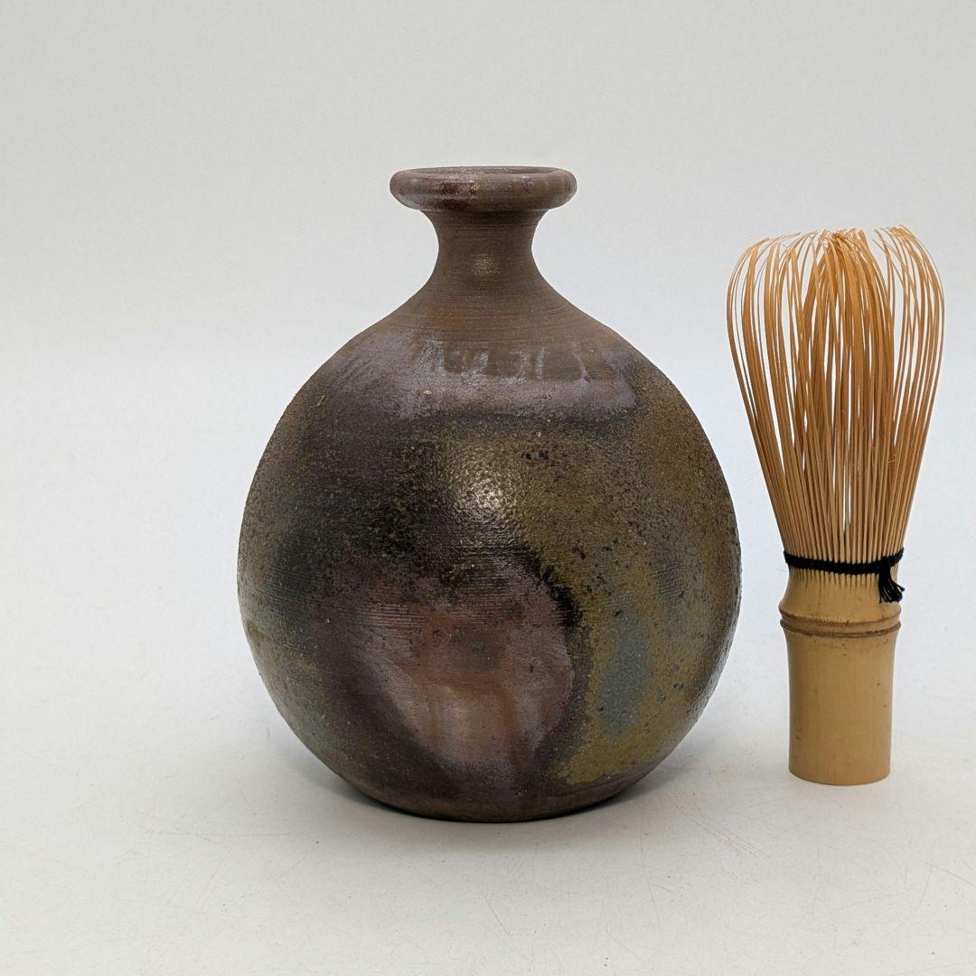 行吉学 備前焼 ゴマ窯変徳利 共箱共布栞 とっくり 酒器 食器 一輪挿し花入
