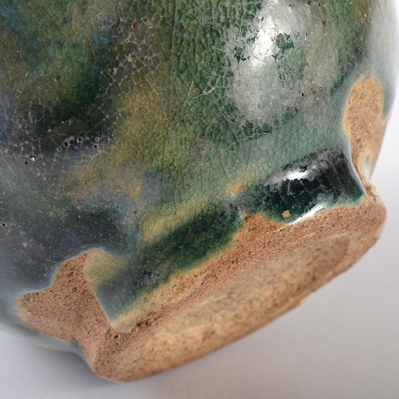 瀬戸焼 古瀬戸 窯変 海鼠釉 ぐい呑 酒盃 書付時代箱 V R7768