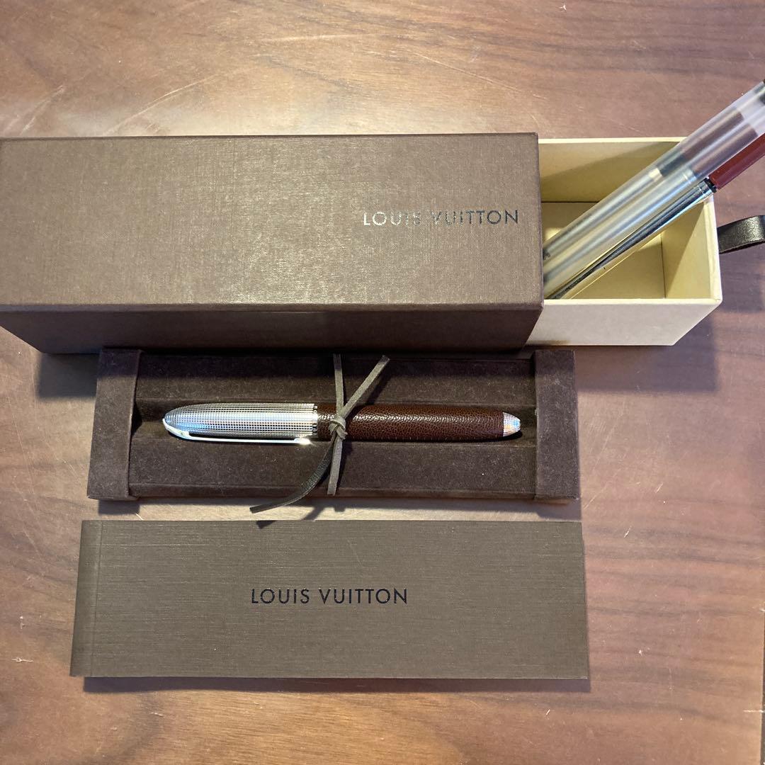 【極美品】ルイヴィトン ボールペン ドックキュイール ローラーボール　ブラウン