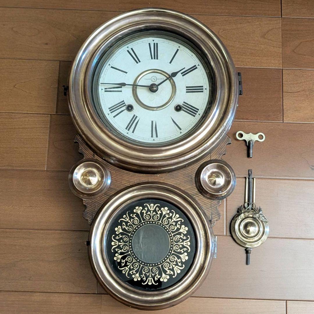 掛時計　古時計　アンティーク掛時計　振り子時計　ゼンマイ時計　精工舎