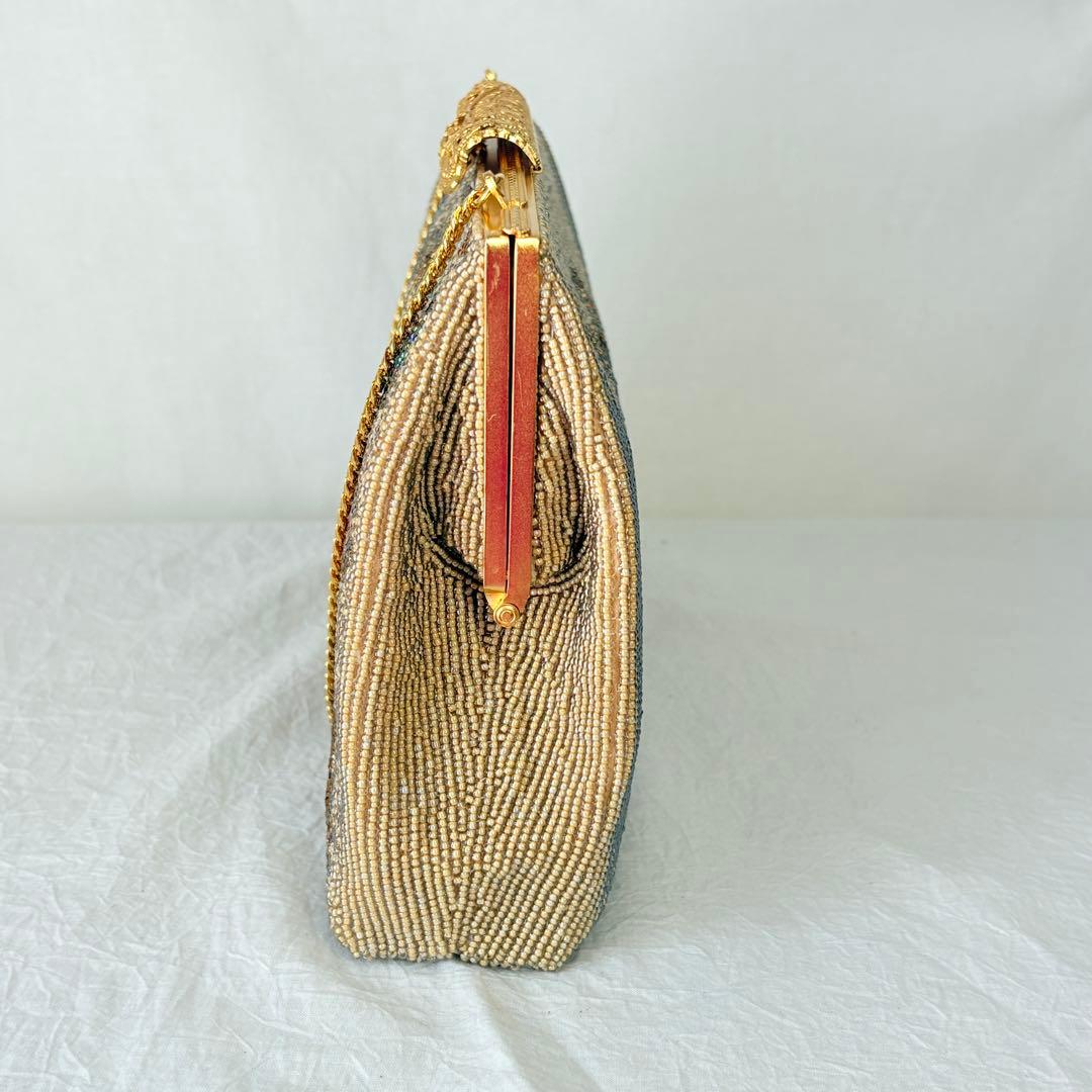 二重糸本刺繍ビーズバック 卒業 入学式 結婚式 パーティーバック 和装