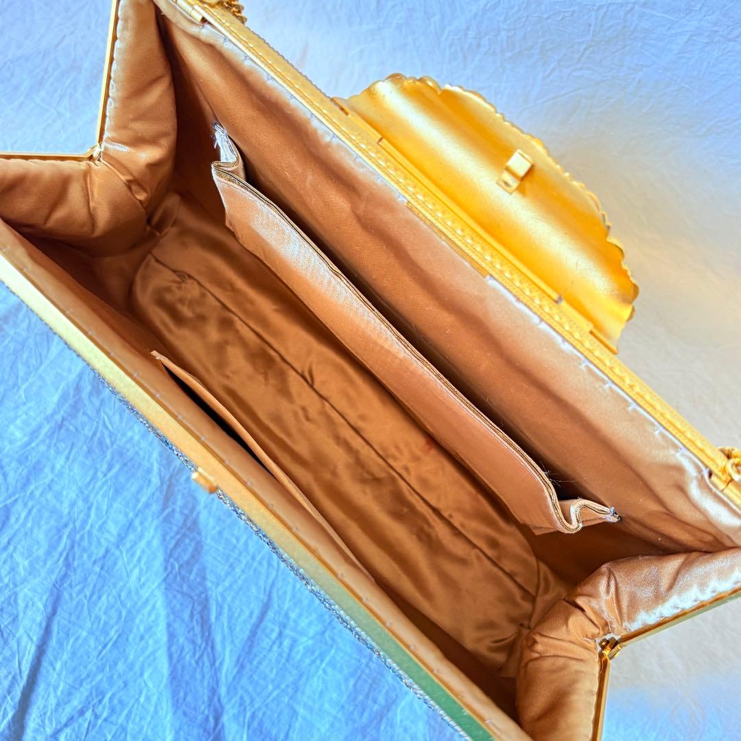 二重糸本刺繍ビーズバック 卒業 入学式 結婚式 パーティーバック 和装