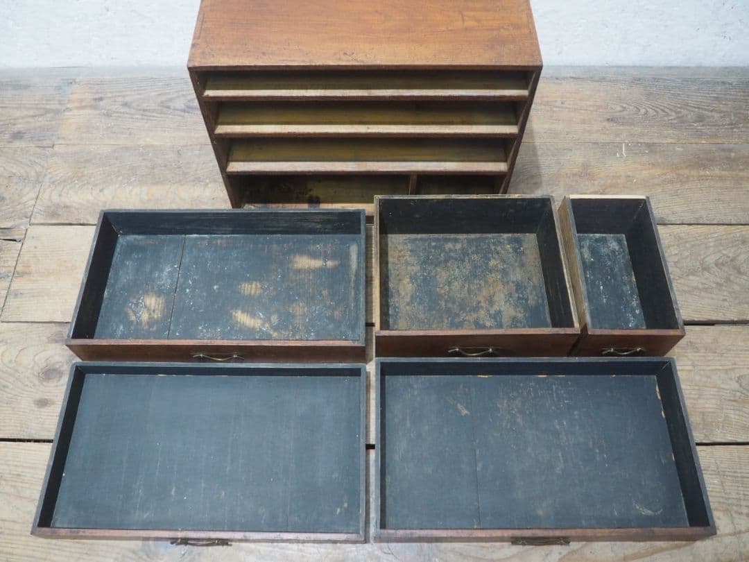 1268 アンティーク 小引き出し 収納棚 小物入れ ケース 昭和レトロ 骨董