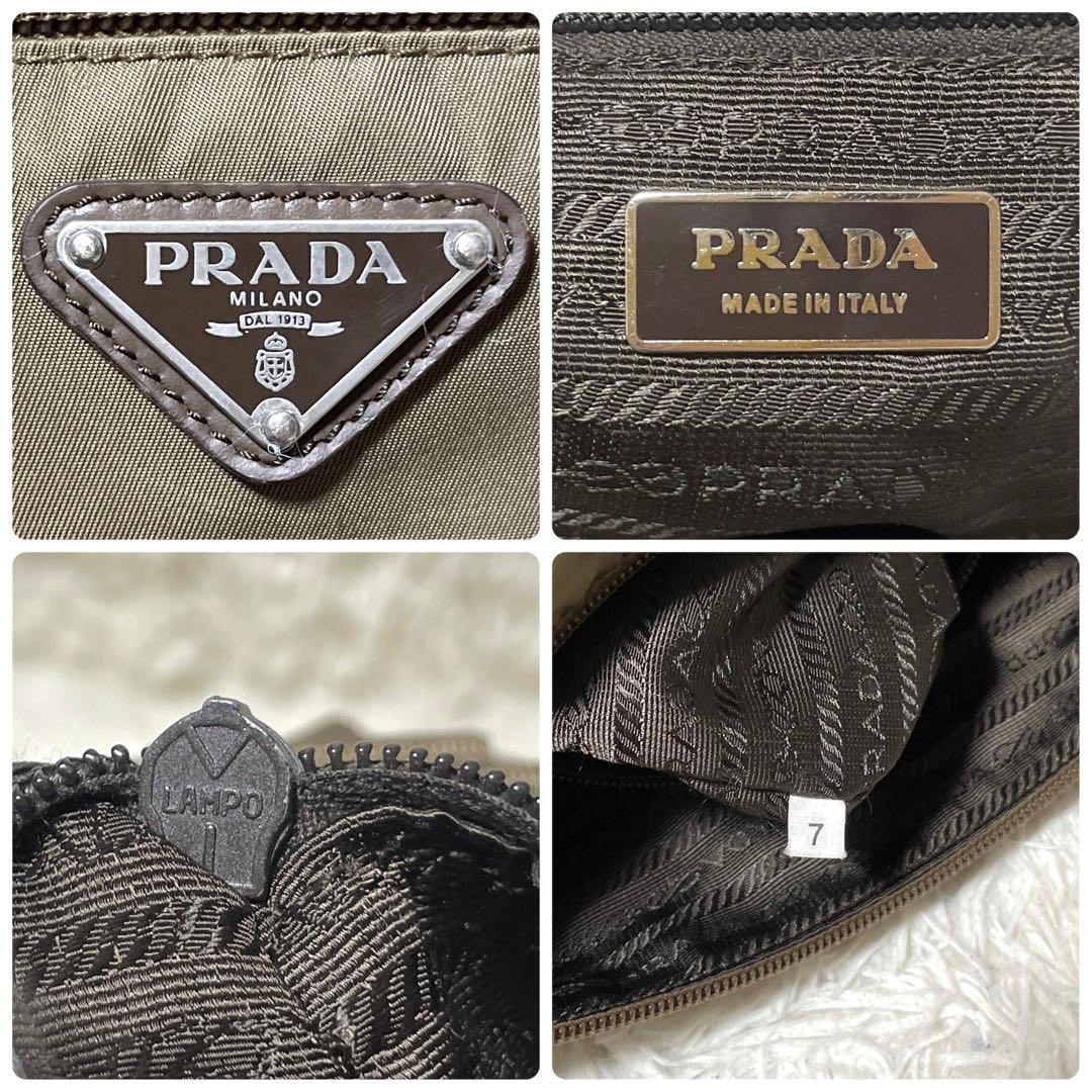 【良品】PRADA プラダ　カメラバッグ　ショルダーバッグ　ナイロン　カーキ