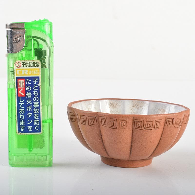 中国 紫砂 朱泥 内白釉 瓜形碗 煎茶器五客 V R6674E