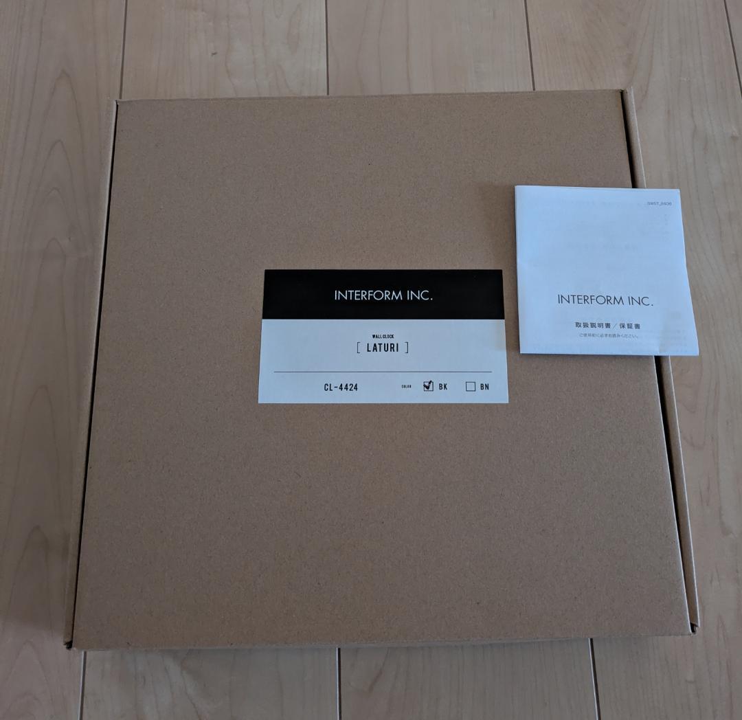 インターフォルム 掛け時計 CL-4424BK ラトゥリ ブラック 　新品未使用