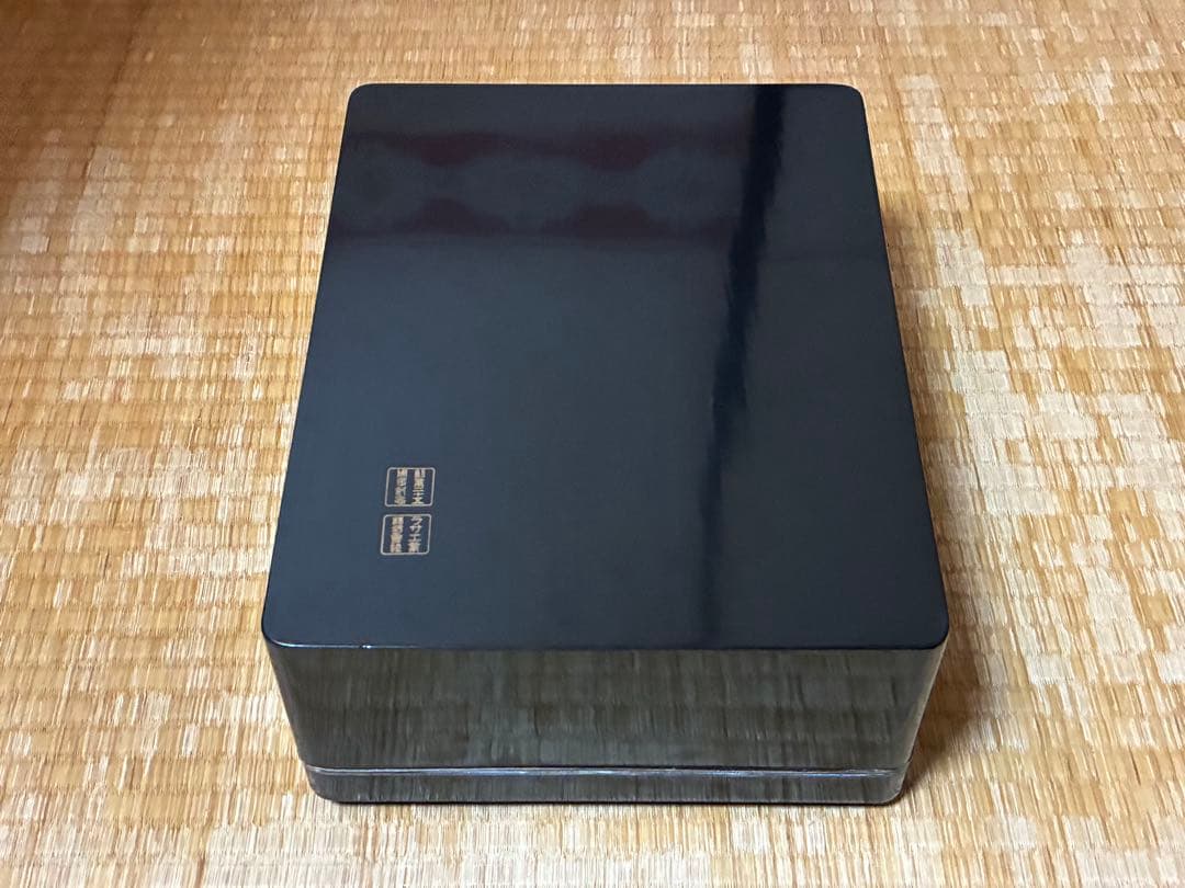 漆器 重箱 銀細工 富士山と鶴の絵柄 文箱 三越謹製 作家物 共