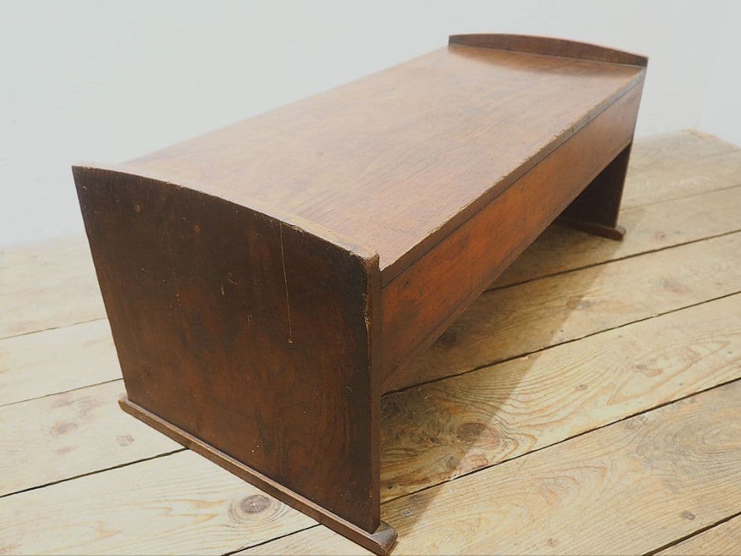 1302 杢目の綺麗な文机 ローテーブル 引き出し 収納棚 レトロ ビンテージ