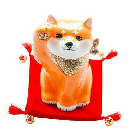 陶磁器 手描き 柴犬 置物 陶磁器 手描き 柴犬 置物