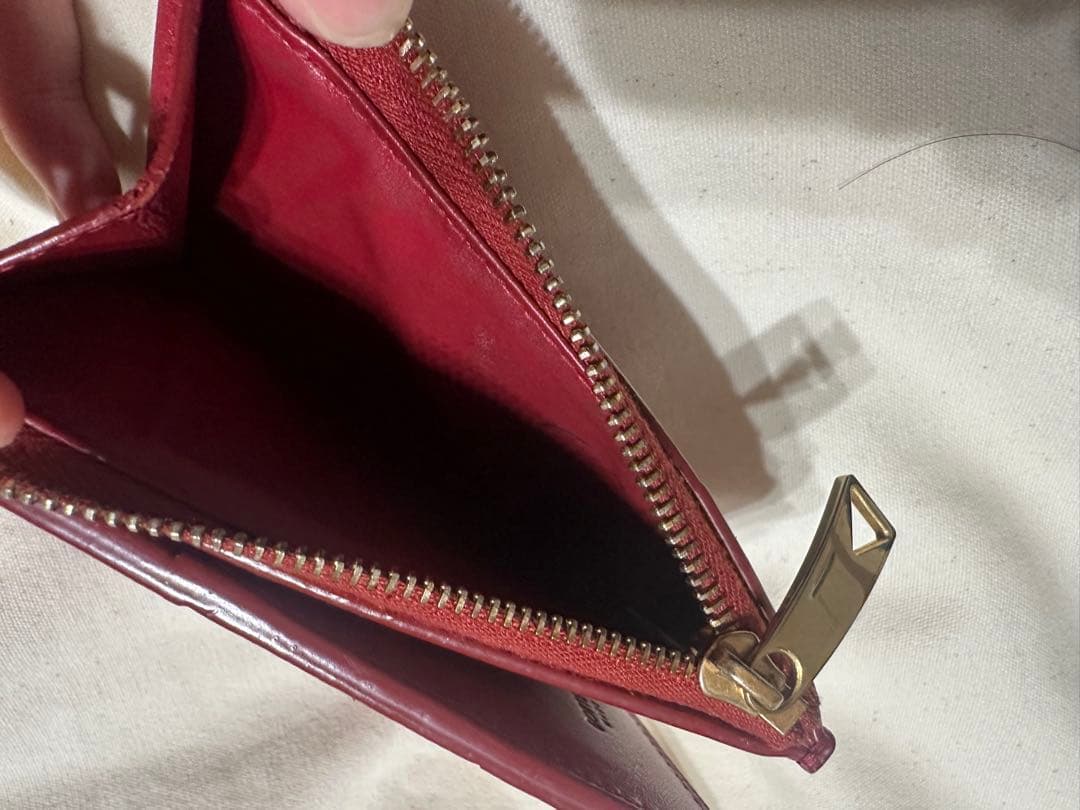 ボッテガヴェネタ カセット 二つ折り 財布 スモール レッド 赤 ミニ財布