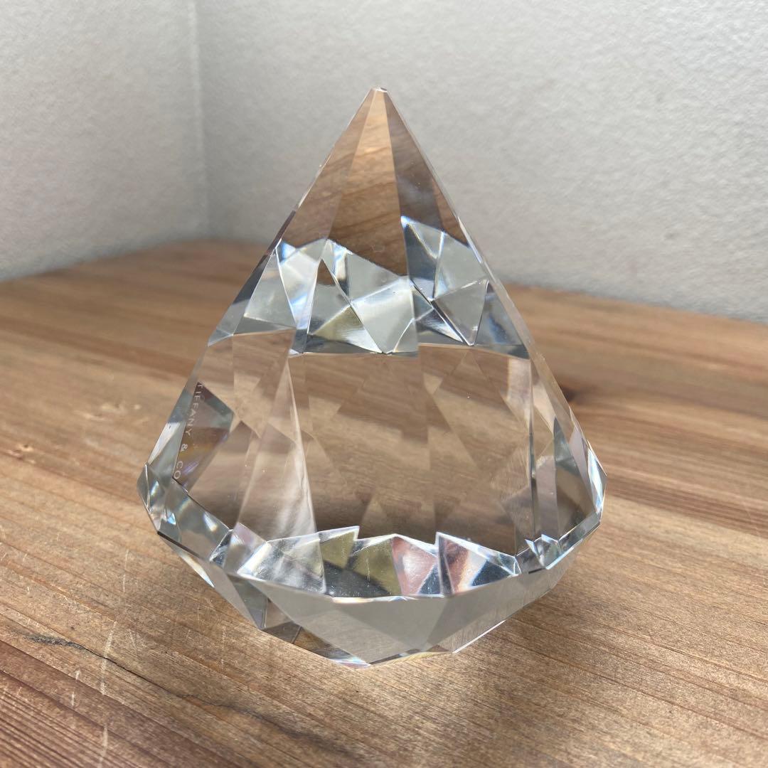 ティファニー 廃盤 ダイヤモンドカットペーパーウェイト クリスタル