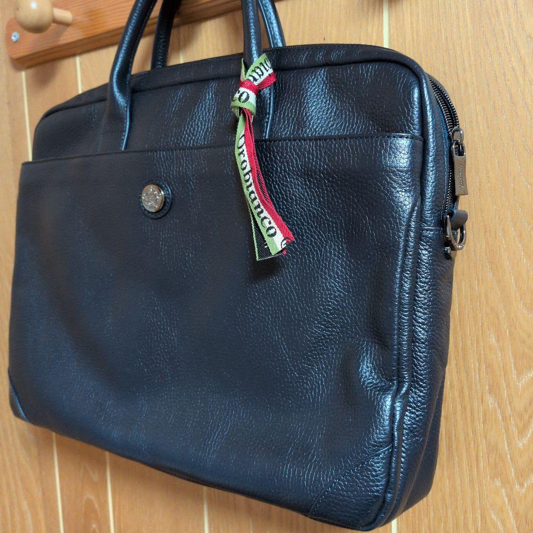 【お値下げ不可】オロビアンコ　ビジネスバッグ　ダークネイビー【未使用に近い】