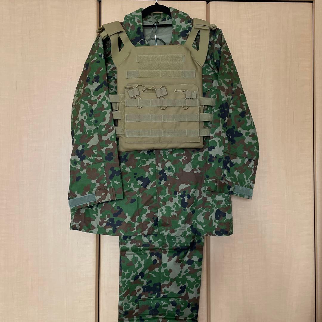 再お値下げ　未着用　サバゲー迷彩服上下5B タクティカルベストセット SHENKEL シェンケル 小さいサイズ 迷彩服 男性 女性 迷彩 服 服装 上下