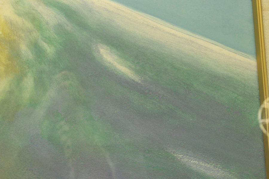 三輪晁勢作「富士」額装 共シール 金落款 金泥彩 保証 肉筆(ZE440)