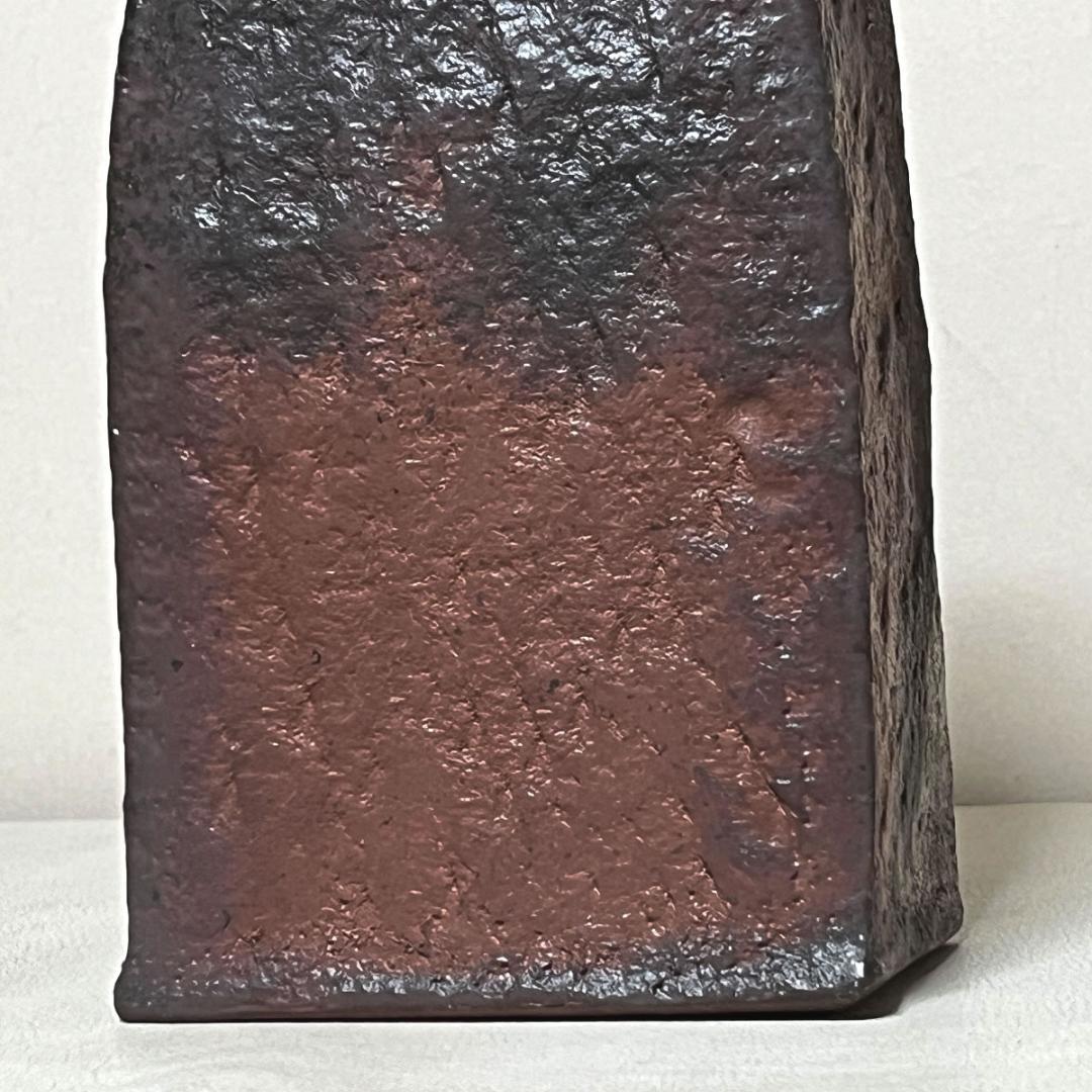 木村素静 備前焼 花入 共箱 茶道具 【k3414】