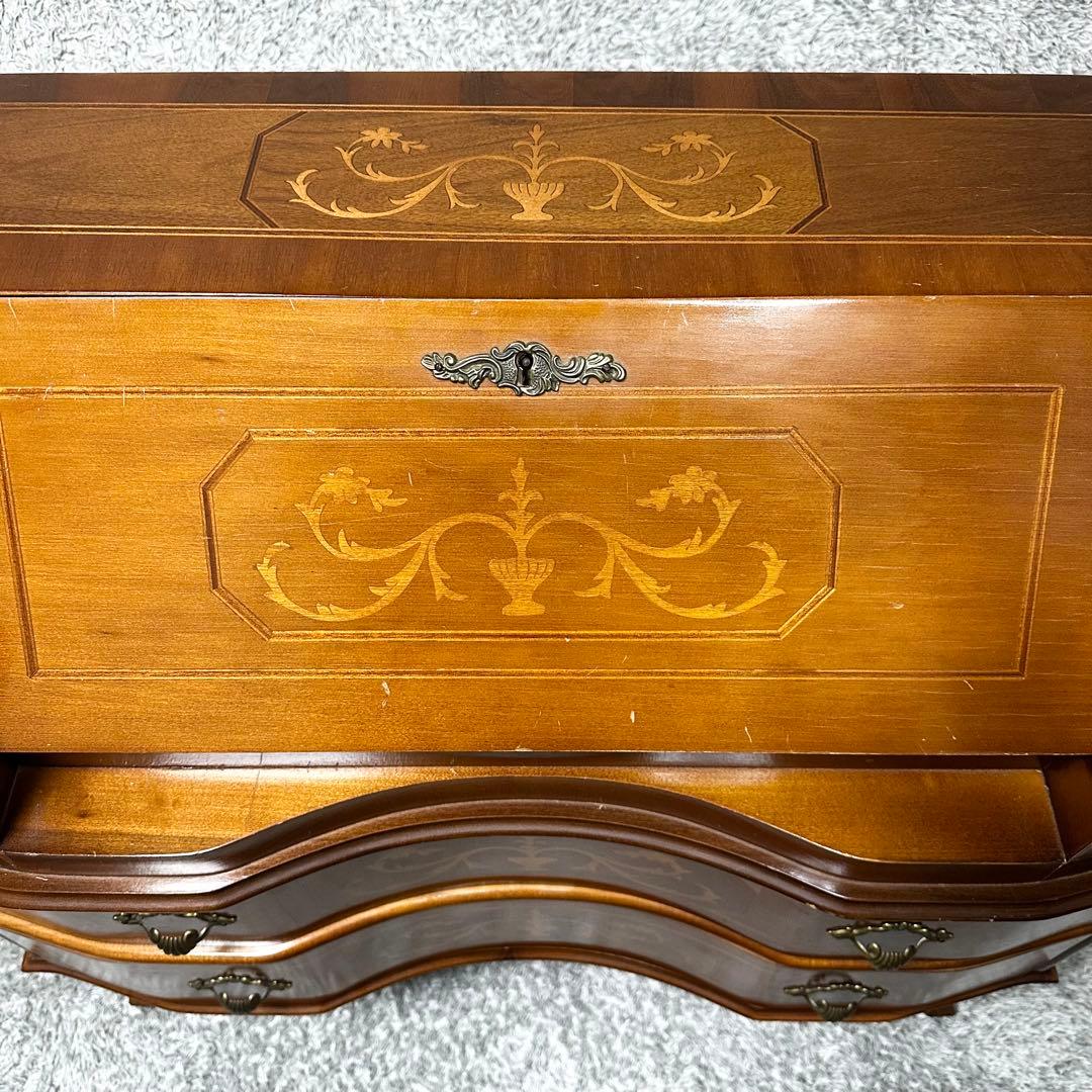 Tarocco ライティングビューロー キャビネット イタリア製 象嵌 猫脚