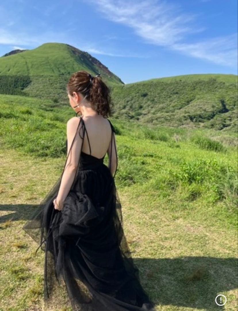 パーティードレス ブラック 前撮り ブライダル ロングドレス カラードレス