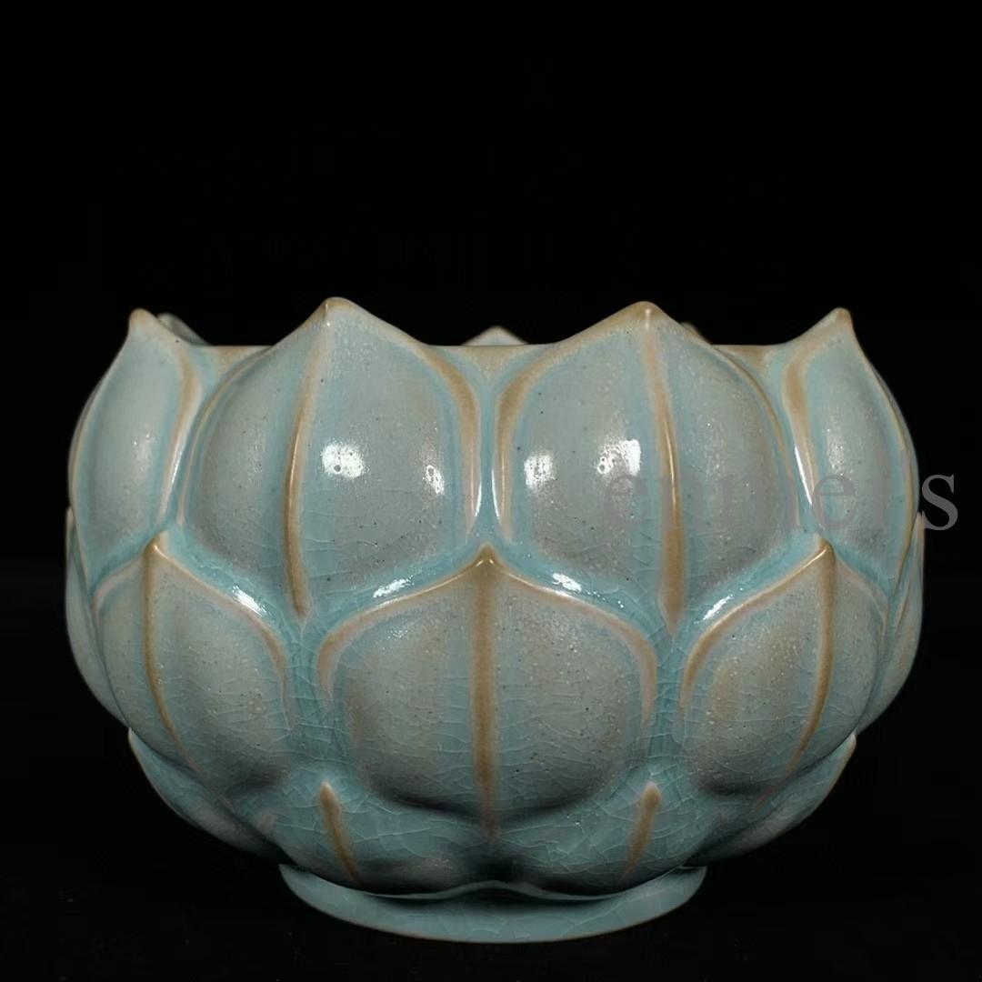 中国古美術・旧蔵宋汝窯蓮花洗・青釉・香炉・香道具・書道・陶器・茶道具・文房置物