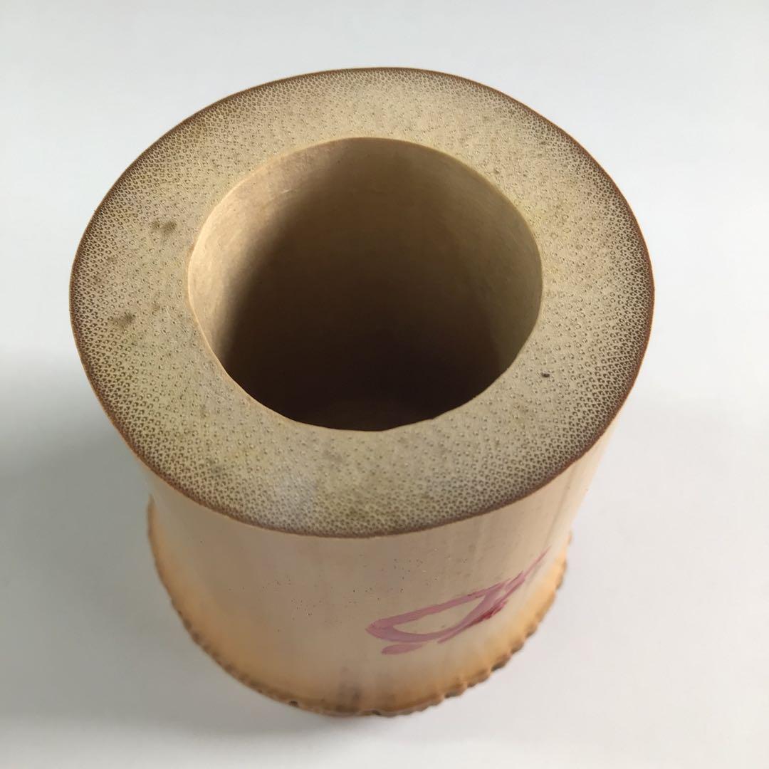 R131 蓋置 一双 『宗秦作』『大徳寺 松長剛山箱書』『竹蓋置』 共