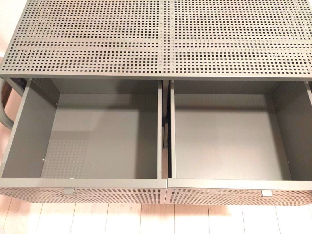 極美品】IKEANIKKEBY 収納チェストグレーグリーン