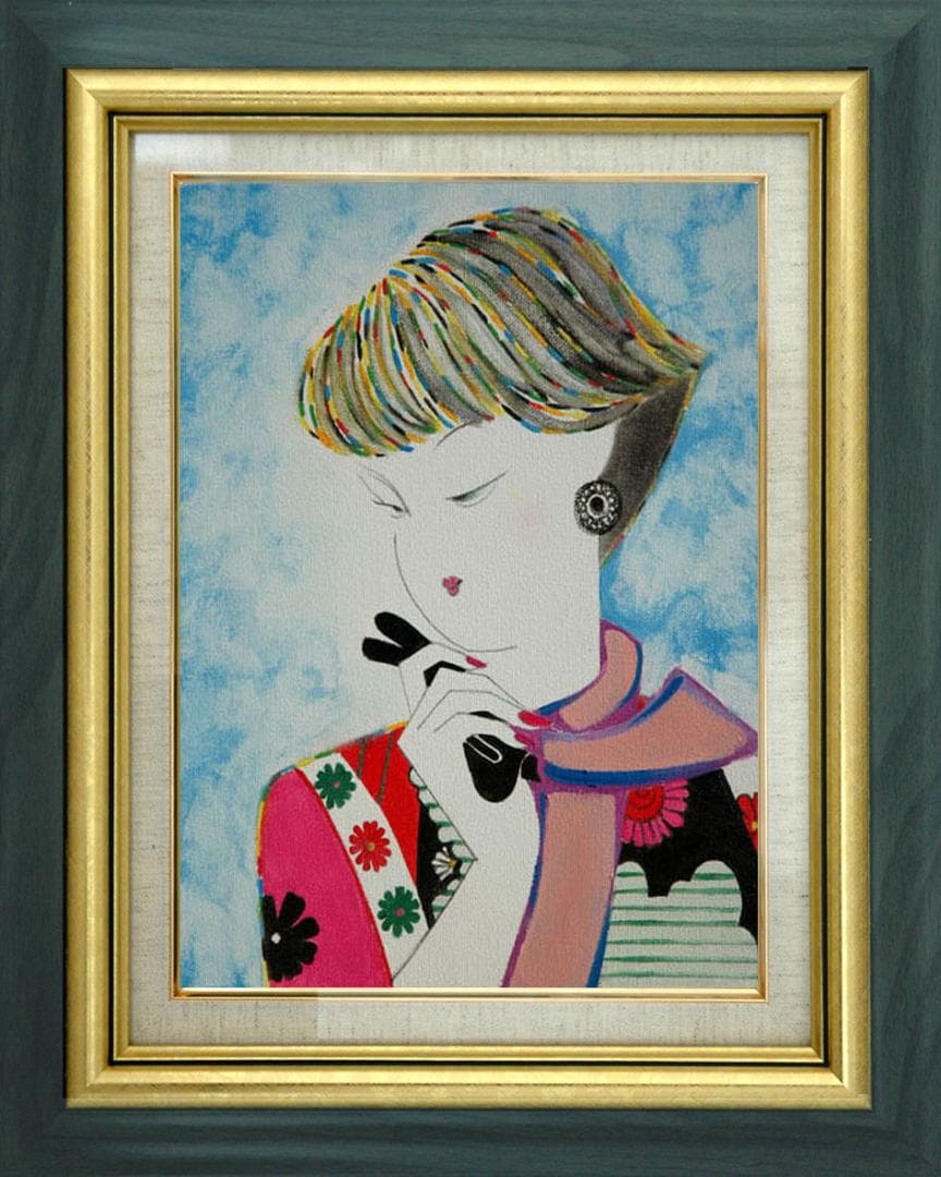 油絵 菅家令子 絵 絵画 インテリア F3-010311 人物 女性像