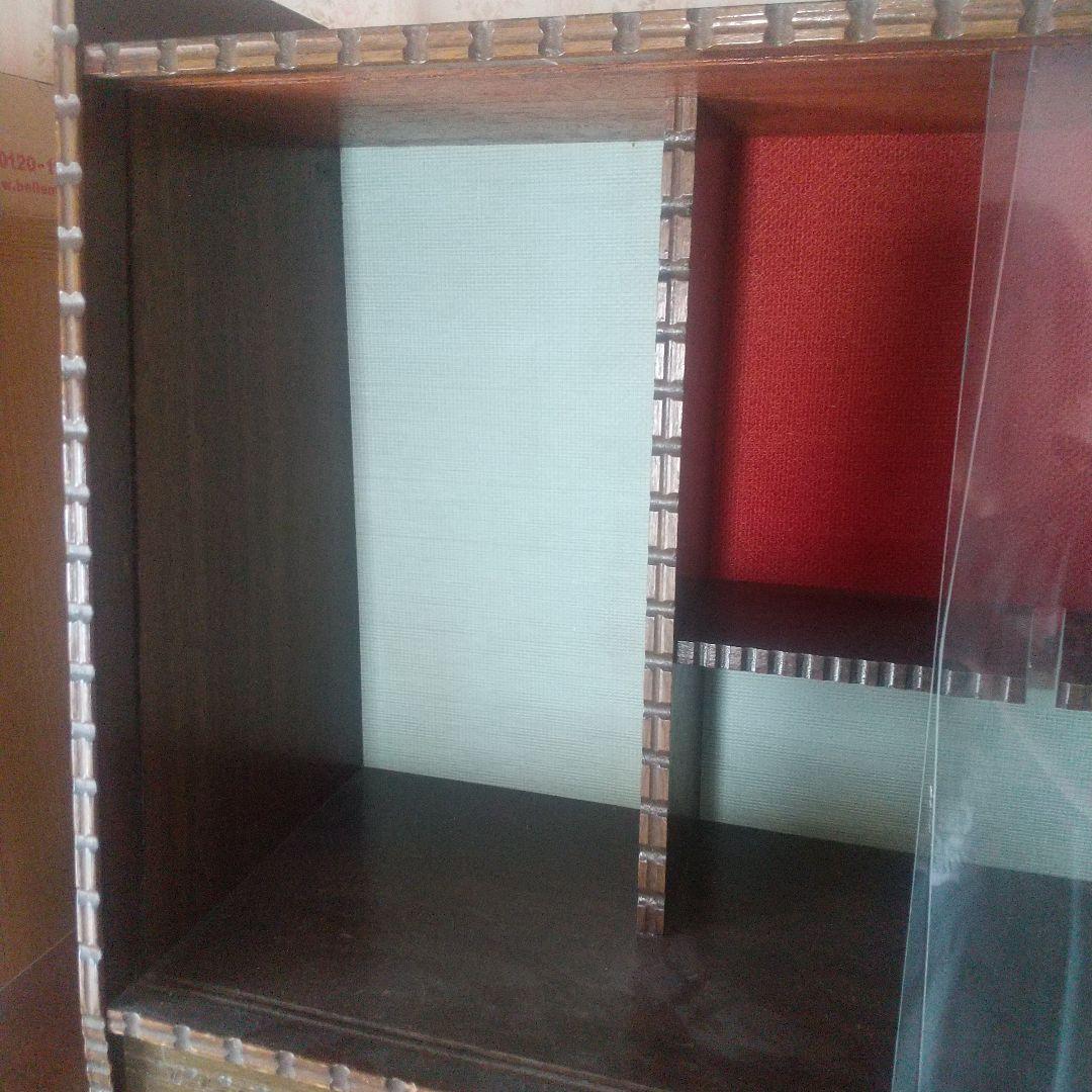 月末限定再値下げ！たのめる便【古道具】木製ガラスキャビネット