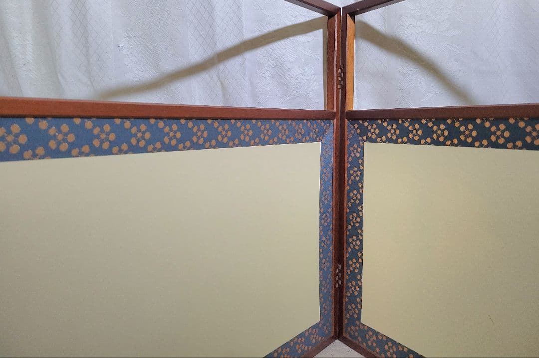 風炉先屏風 桑縁 利休梅 網代 両面使い 茶道具 骨董品、美術品