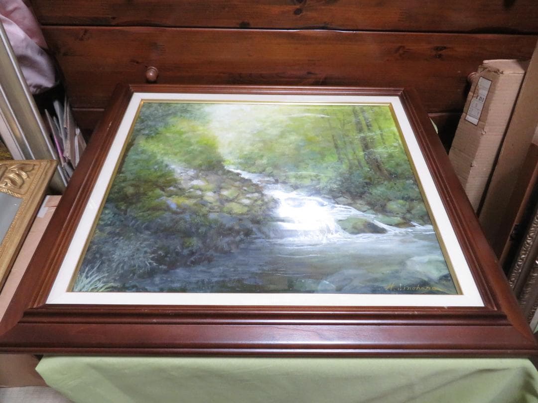 ◆  初夏の渓谷（仮題）　「H.Shimohira」　油彩　F10号   ◆