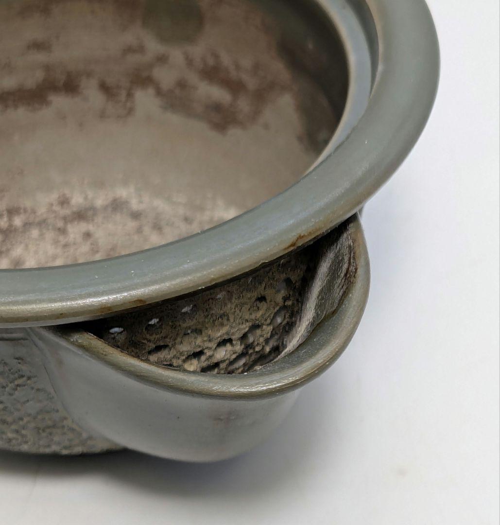 藤田龍峰 青備前石目煎茶器（宝瓶・湯冷まし・煎茶碗5客）