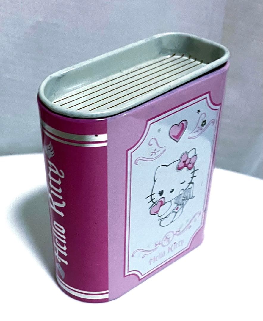 エンジェルキティ　ピンク　本　缶　物入れ　チャーミー　天使　ストライプ　ハート エンジェルキティ ピンク 本 缶 物入れ チャーミー 天使 ストライプ