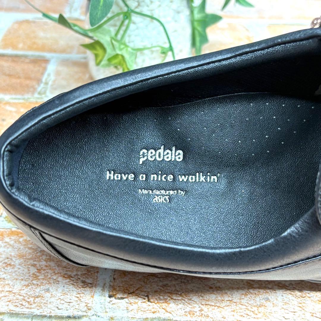 未使用✨pedala ペダラ レザースリッポン 24 ローファー ブラック 本革