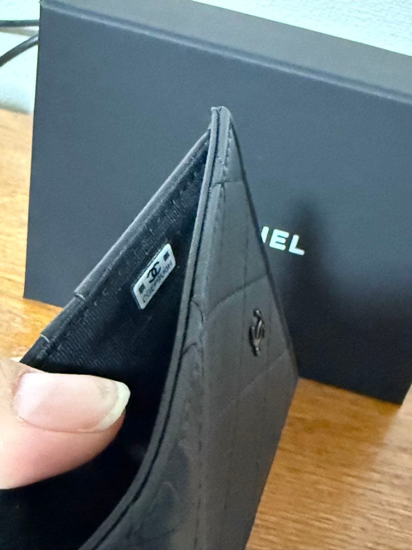 美品　シャネル　スモールウォレット　二つ折り財布　ソーブラック　AP3817