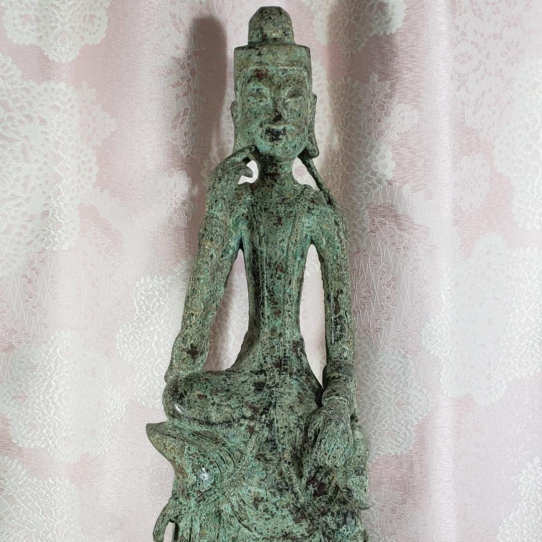 ◇百済仏『方形台座金銅半跏思惟像』仏像◇検）天平仏 飛鳥