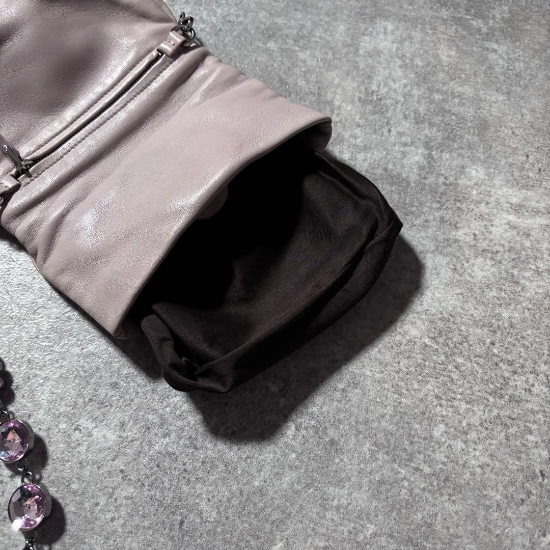 バッグ Miu Miu Chain Beaded Shoulder Bag Clutch