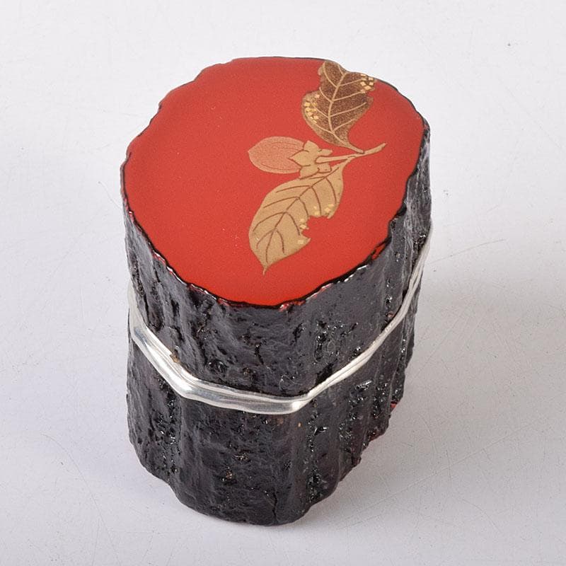 茶道具　中村宗悦作　玄々斎好　金蒔絵　筆柿香合　共布共箱　V　7088