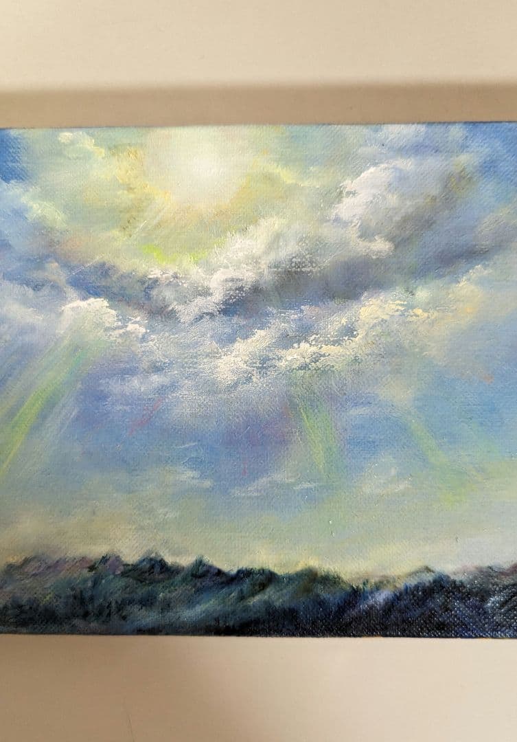 風景画　painterTMK 画家本人出品　空の風景画　唯一無二真筆　油絵
