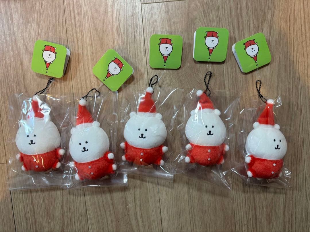 ナガノキャラクターズ　サンタなナガノくま　ミニマスコット 5個セット ナガノキャラクターズ サンタなナガノのくま（ミニマスコット