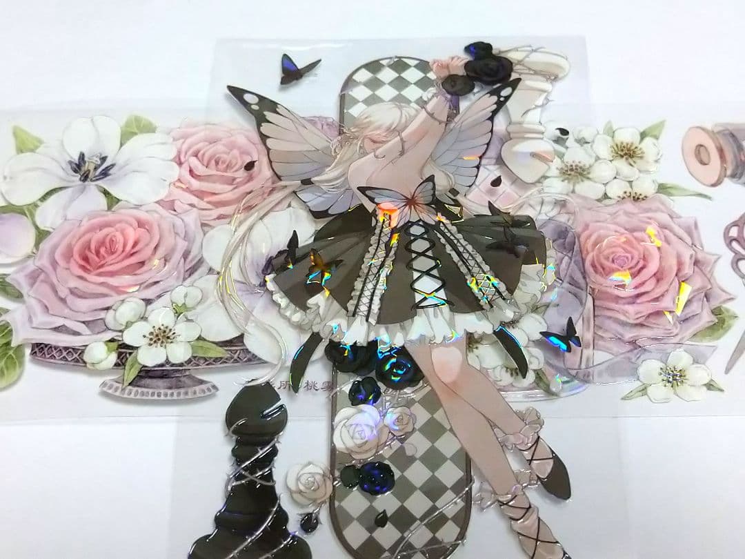 S15＃桃雾间(贝壳光)花柒所切り売り海外装飾マステ