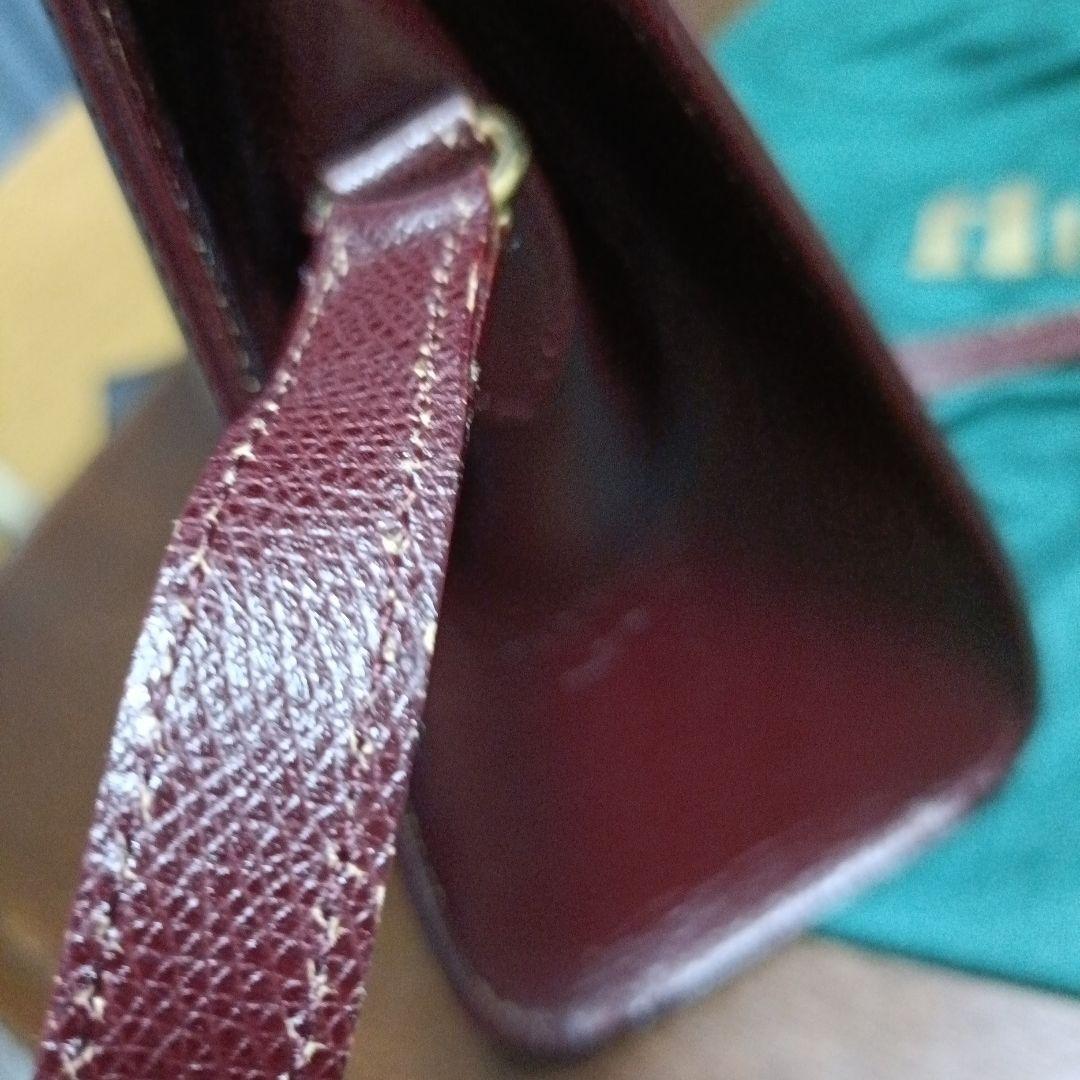 バーガンディ レザー ショルダーバッグゴールド金具