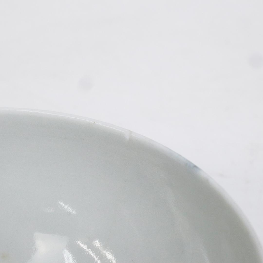 江戸期　古伊万里　染付　花唐草文　3.3寸　茶碗