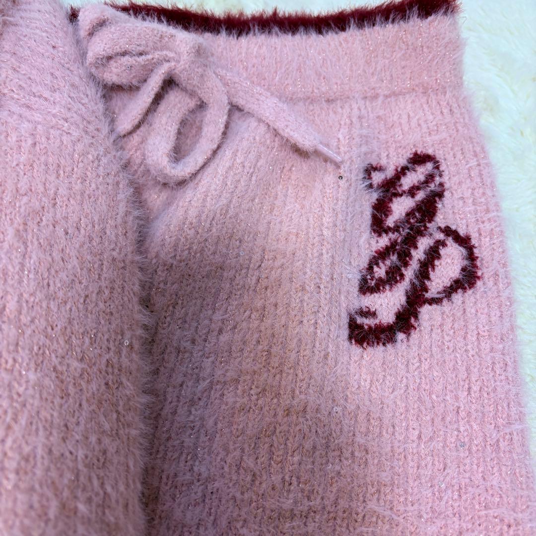 専用！未使用タグ＊ラメフェザーカーディガン&ロングパンツセット ピンク